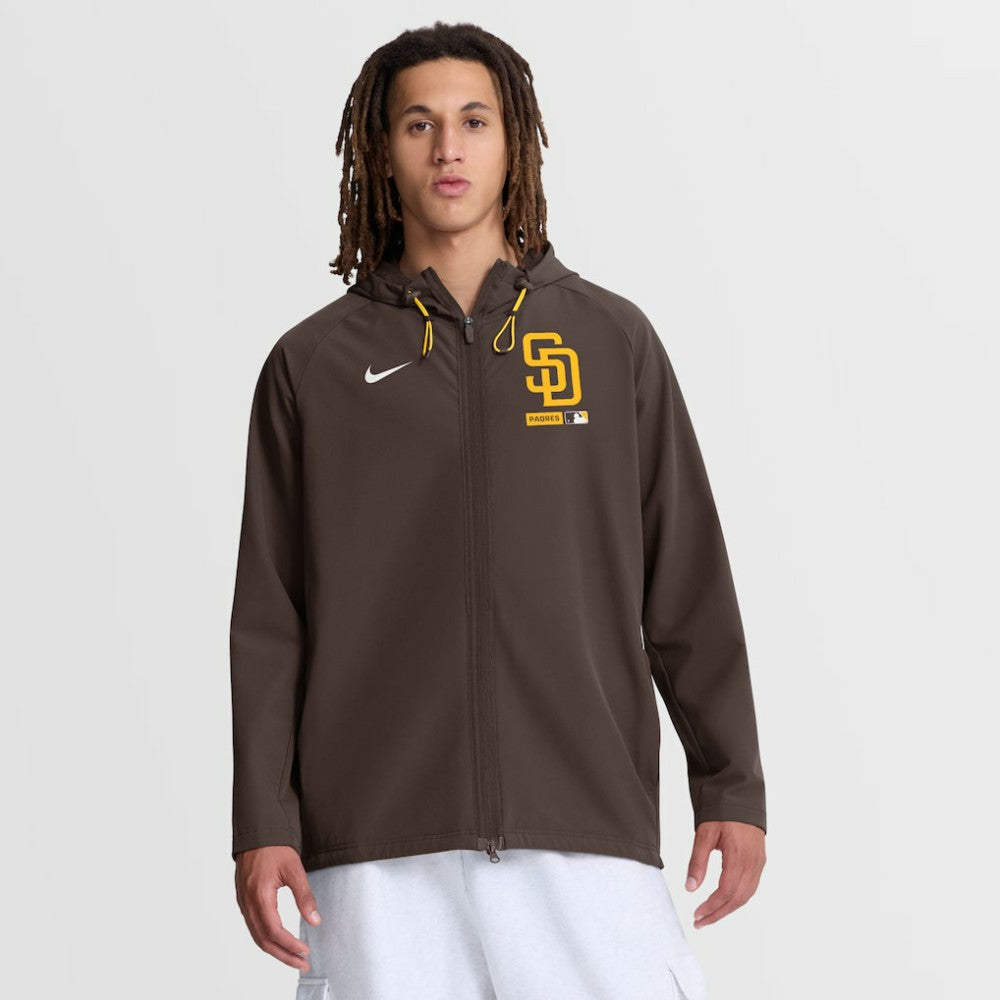 MLB San Diego Padres Nike Authentic Collection Raglan Therma-FIT Full-Zip Hooded Jacket