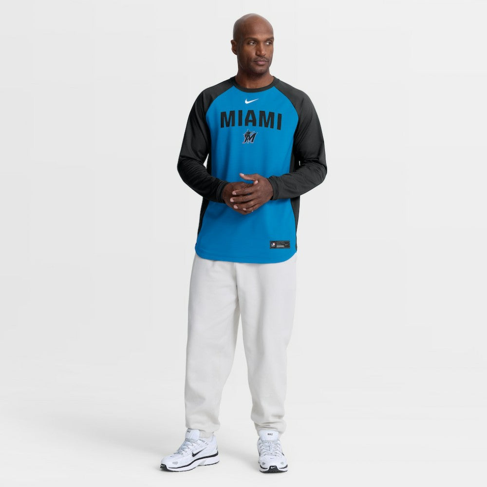 MLB Miami Marlins Nike Authentic Collection Raglan Dri-FIT Sweatshirt