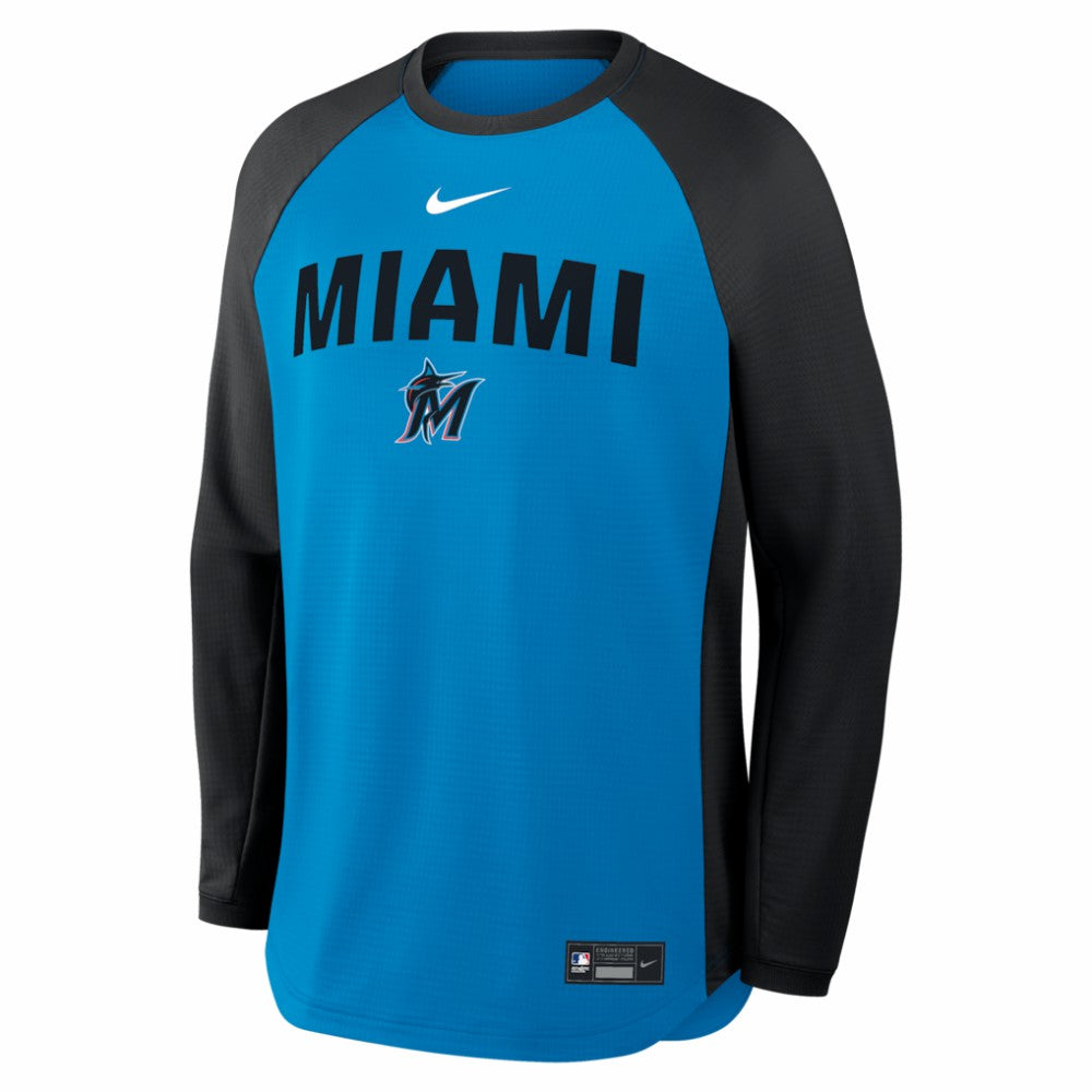 MLB Miami Marlins Nike Authentic Collection Raglan Dri-FIT Sweatshirt