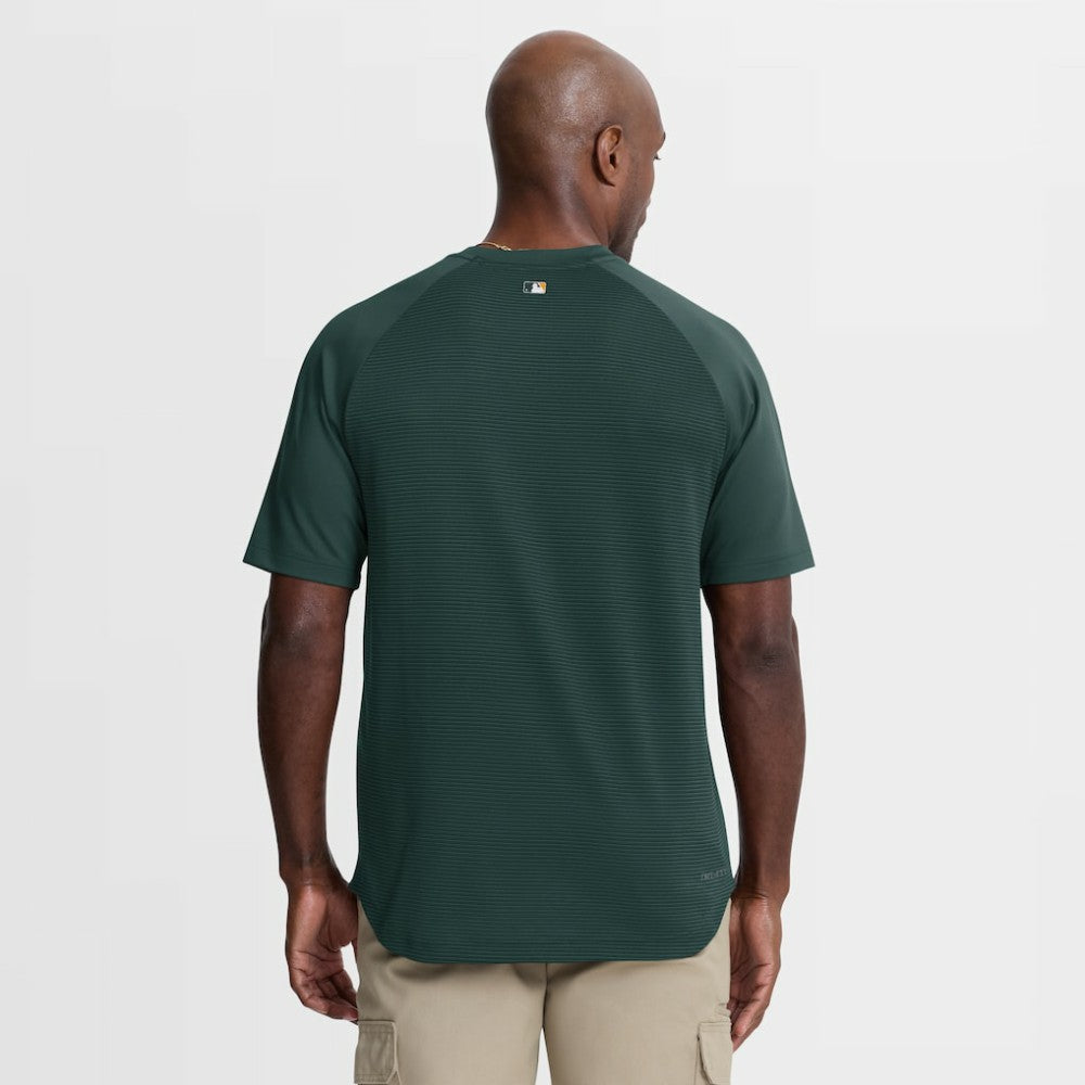 MLB Athletics Nike Authentic Collection Batting Practice Pre-Game Raglan Dri-FIT Top