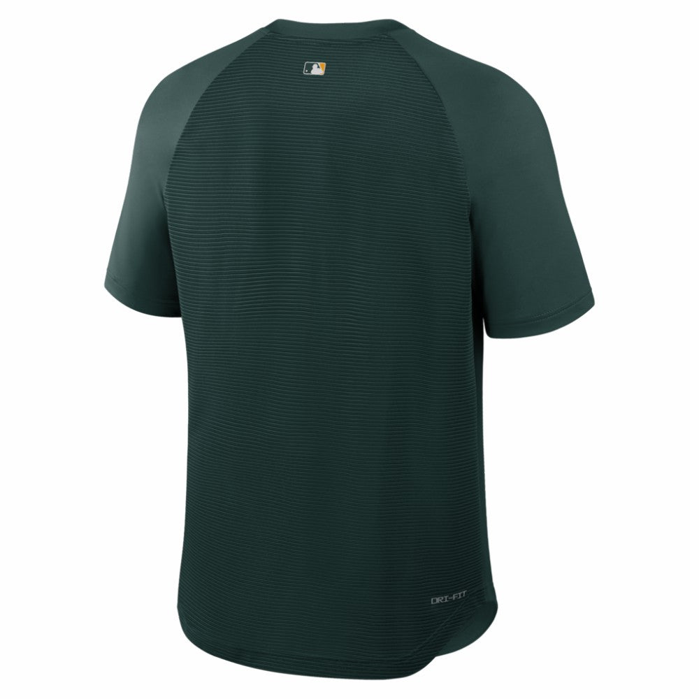 MLB Athletics Nike Authentic Collection Batting Practice Pre-Game Raglan Dri-FIT Top