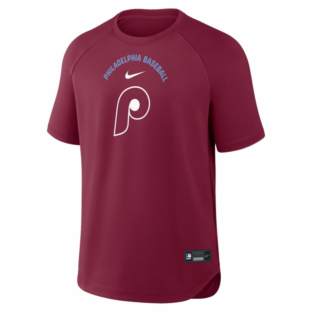 MLB Philadelphia Phillies Nike Authentic Collection Batting Practice Pre-Game Raglan Dri-FIT Top