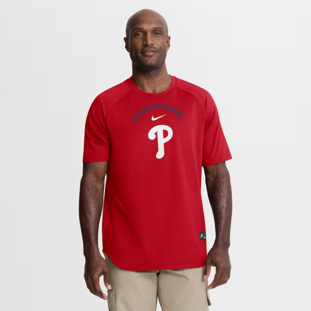 MLB Philadelphia Phillies Nike Authentic Collection Batting Practice Pre-Game Raglan Dri-FIT Top