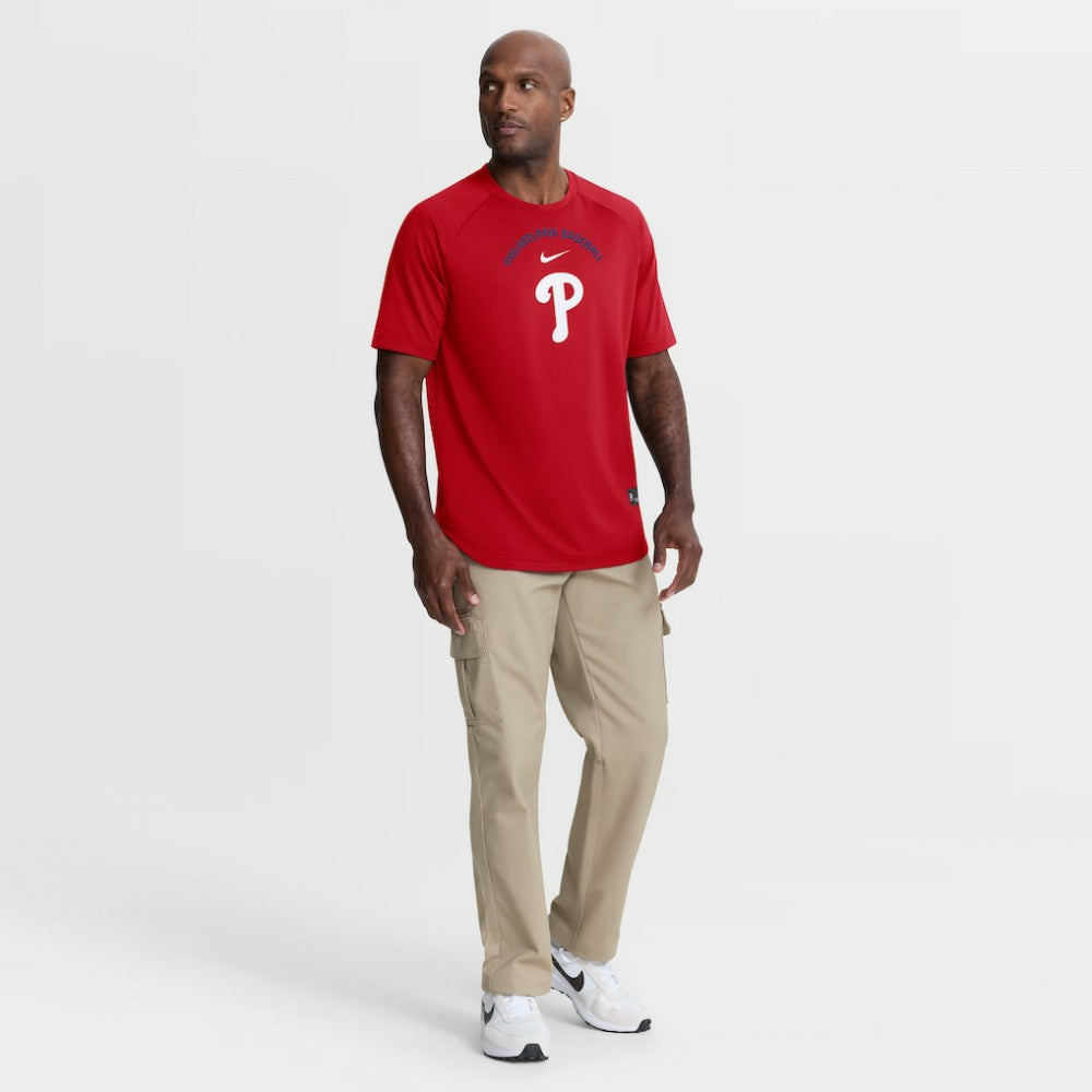 MLB Philadelphia Phillies Nike Authentic Collection Batting Practice Pre-Game Raglan Dri-FIT Top