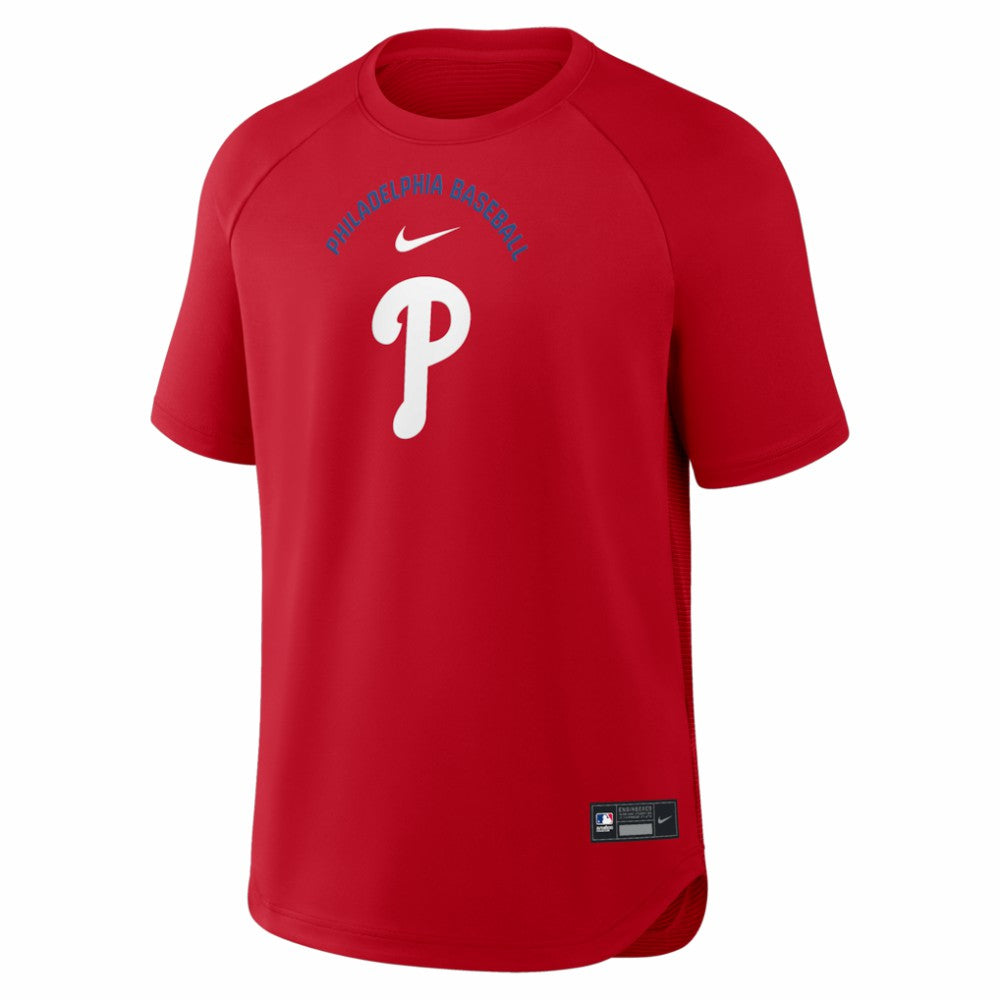 MLB Philadelphia Phillies Nike Authentic Collection Batting Practice Pre-Game Raglan Dri-FIT Top