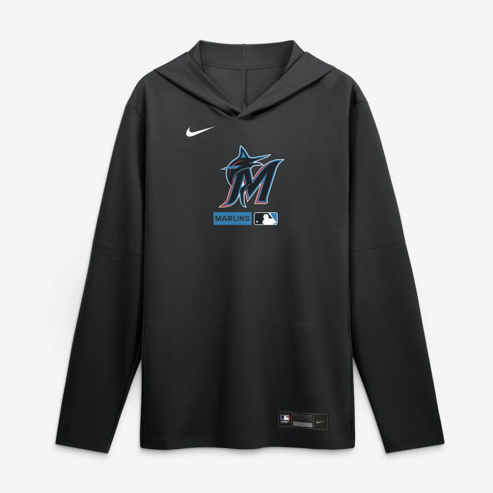 MLB Miami Marlins Nike Authentic Collection Dri-FIT Long Sleeve Hooded T-Shirt