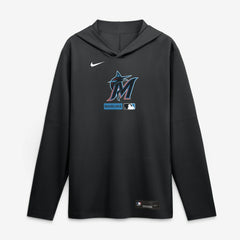 MLB Miami Marlins Nike Authentic Collection Dri-FIT Long Sleeve Hooded T-Shirt