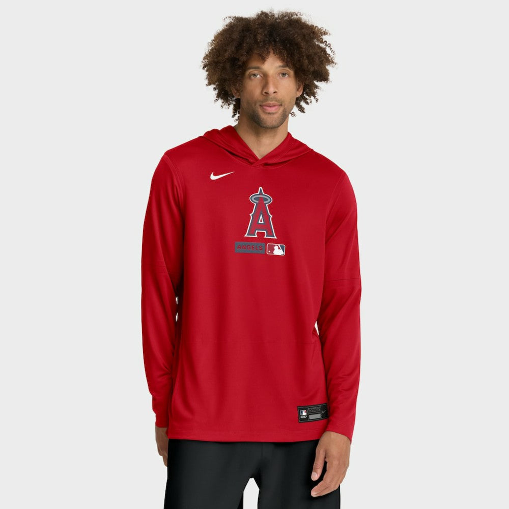 MLB Los Angeles Angels Nike Authentic Collection Dri-FIT Long Sleeve Hooded T-Shirt