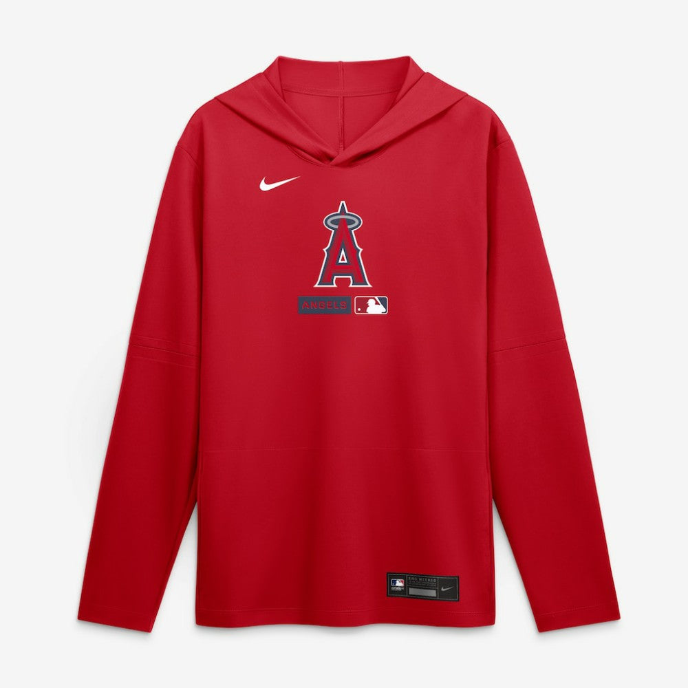 MLB Los Angeles Angels Nike Authentic Collection Dri-FIT Long Sleeve Hooded T-Shirt