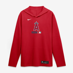 MLB Los Angeles Angels Nike Authentic Collection Dri-FIT Long Sleeve Hooded T-Shirt