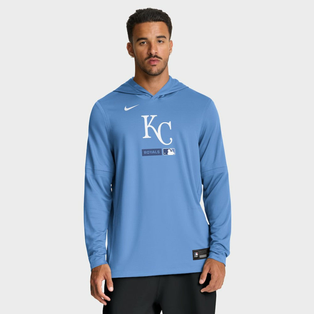 MLB Kansas City Royals Nike Authentic Collection Dri-FIT Long Sleeve Hooded T-Shirt