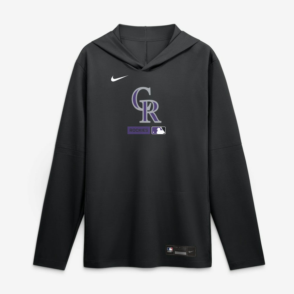 MLB Colorado Rockies Nike Authentic Collection Dri-FIT Long Sleeve Hooded T-Shirt