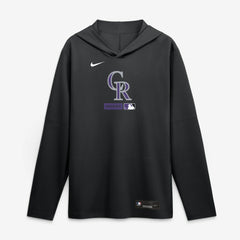 MLB Colorado Rockies Nike Authentic Collection Dri-FIT Long Sleeve Hooded T-Shirt