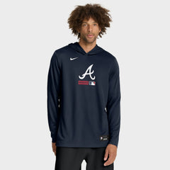 MLB Atlanta Braves Nike Authentic Collection Dri-FIT Long Sleeve Hooded T-Shirt