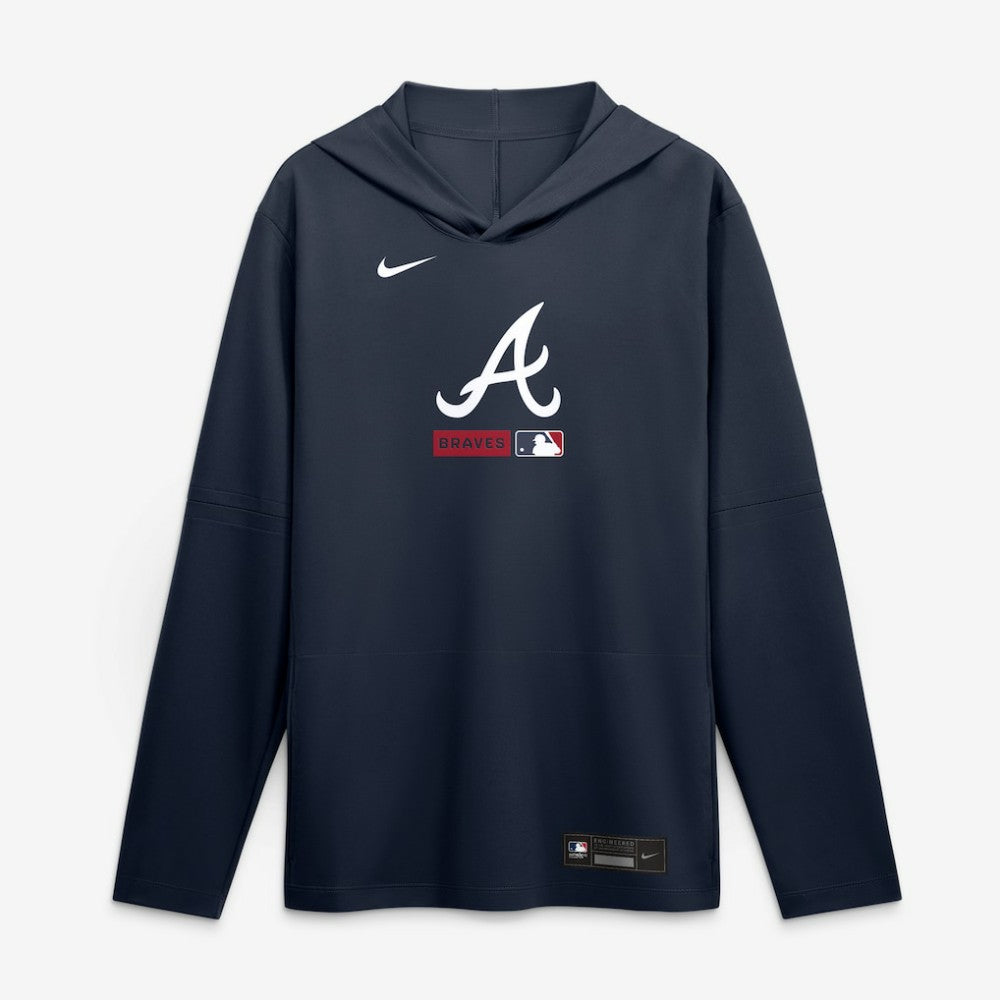 MLB Atlanta Braves Nike Authentic Collection Dri-FIT Long Sleeve Hooded T-Shirt
