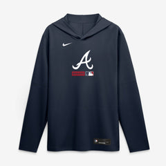 MLB Atlanta Braves Nike Authentic Collection Dri-FIT Long Sleeve Hooded T-Shirt