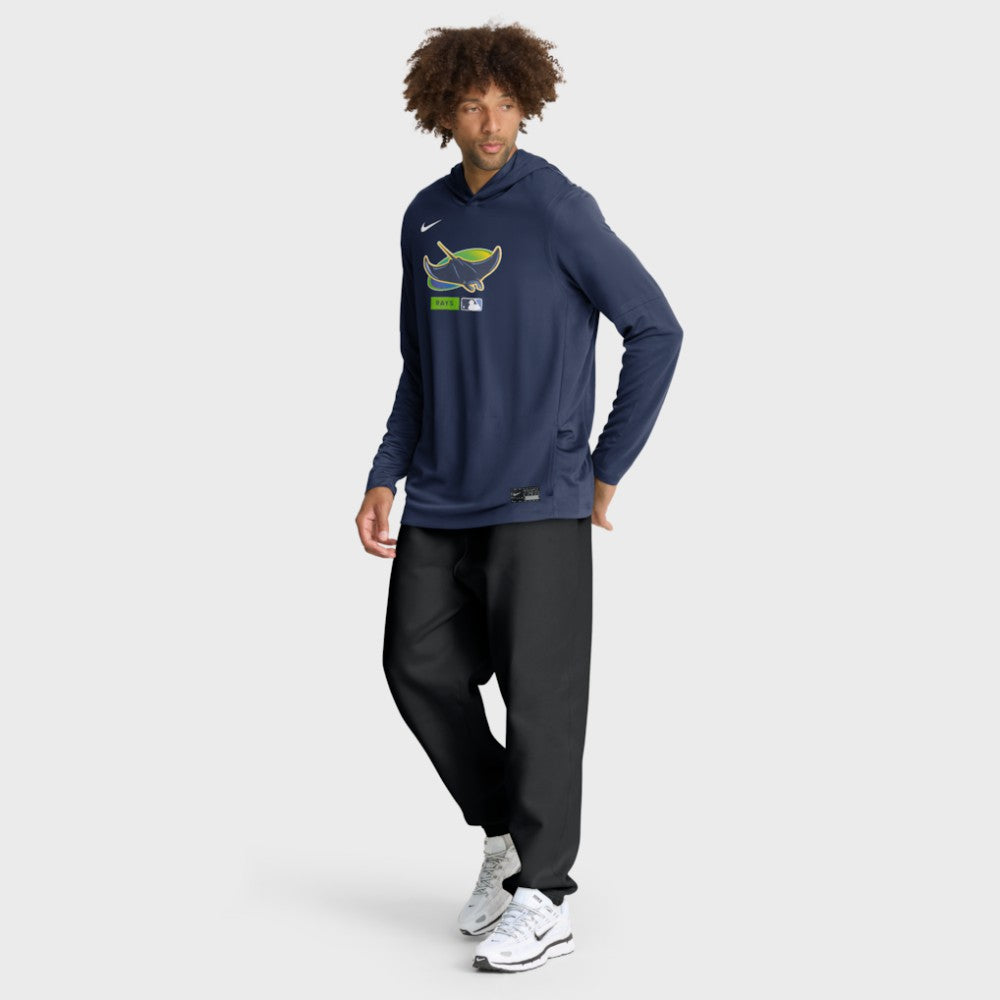 MLB Tampa Bay Rays Nike Authentic Collection Dri-FIT Long Sleeve Hooded T-Shirt