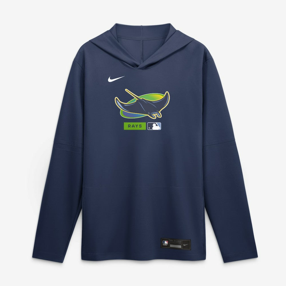 MLB Tampa Bay Rays Nike Authentic Collection Dri-FIT Long Sleeve Hooded T-Shirt