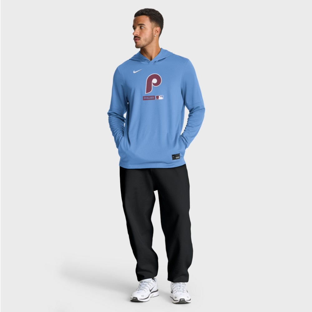 MLB Philadelphia Phillies Nike Authentic Collection Dri-FIT Long Sleeve Hooded T-Shirt