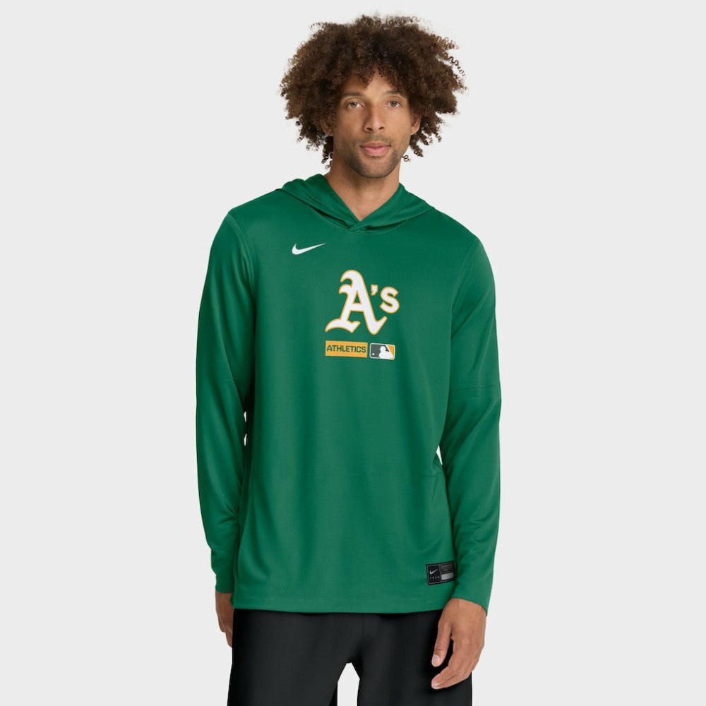 MLB Athletics Nike Authentic Collection Dri-FIT Long Sleeve Hooded T-Shirt