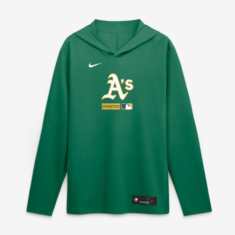 MLB Athletics Nike Authentic Collection Dri-FIT Long Sleeve Hooded T-Shirt