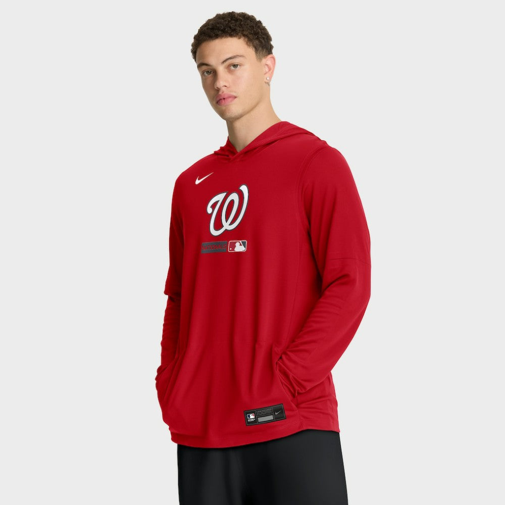MLB Washington Nationals Nike Authentic Collection Dri-FIT Long Sleeve Hooded T-Shirt
