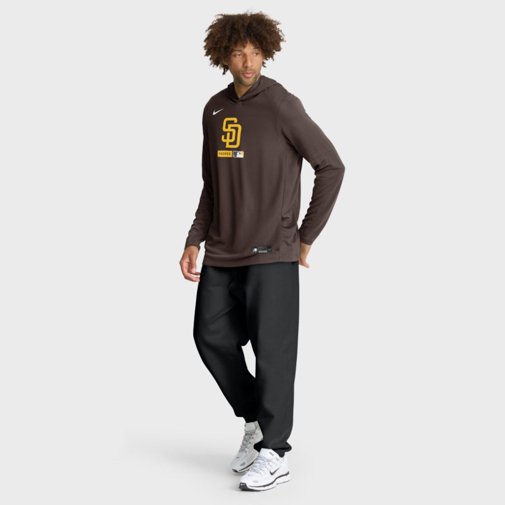 MLB San Diego Padres Nike Authentic Collection Dri-FIT Long Sleeve Hooded T-Shirt