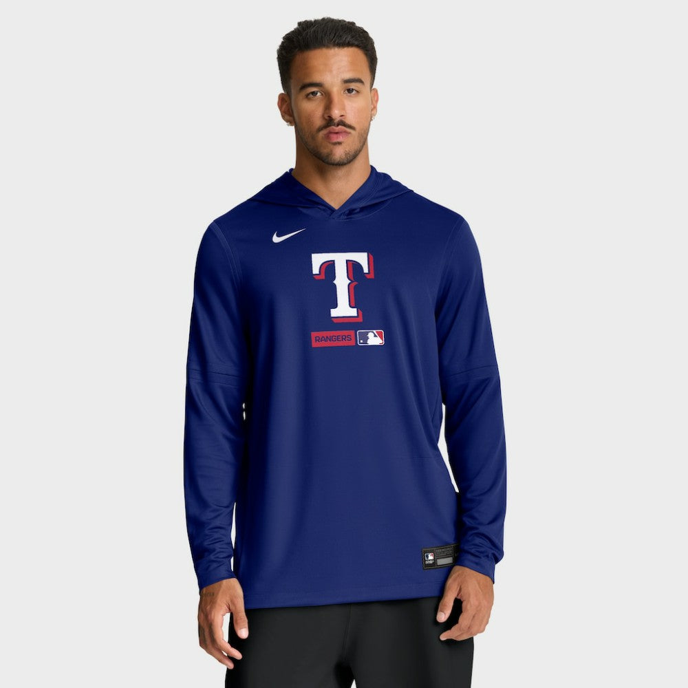 MLB Texas Rangers Nike Authentic Collection Dri-FIT Long Sleeve Hooded T-Shirt