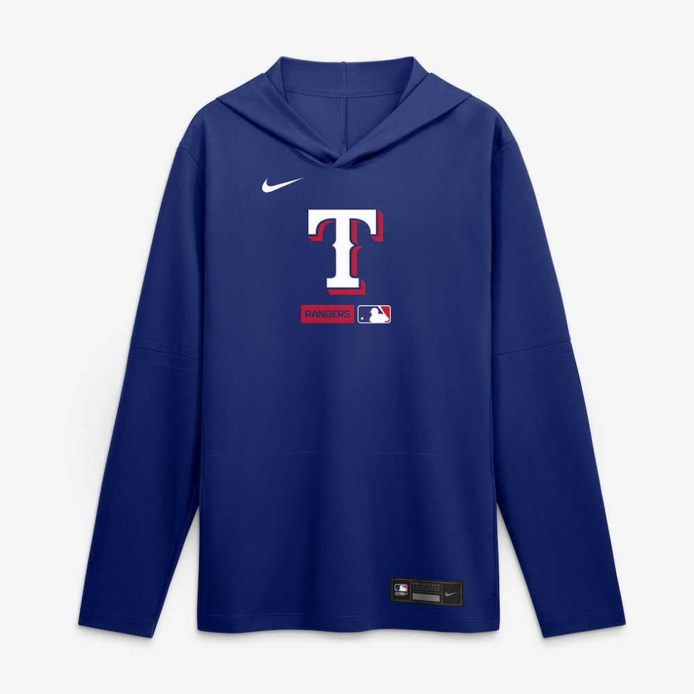 MLB Texas Rangers Nike Authentic Collection Dri-FIT Long Sleeve Hooded T-Shirt