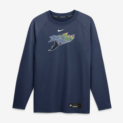 MLB Tampa Bay Rays Nike Authentic Collection Game Time Raglan Long Sleeve T-Shirt
