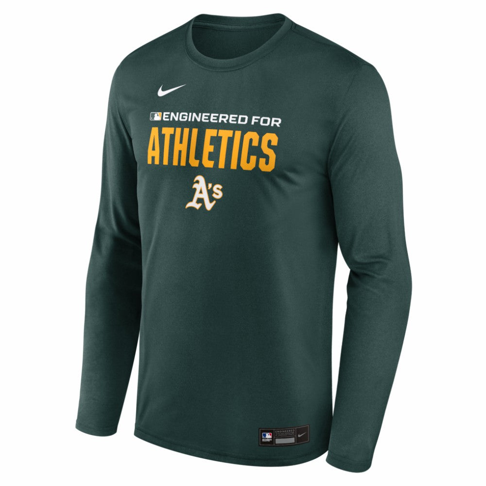 MLB Athletics Nike Authentic Collection Legend Dri-FIT Long Sleeve T-Shirt