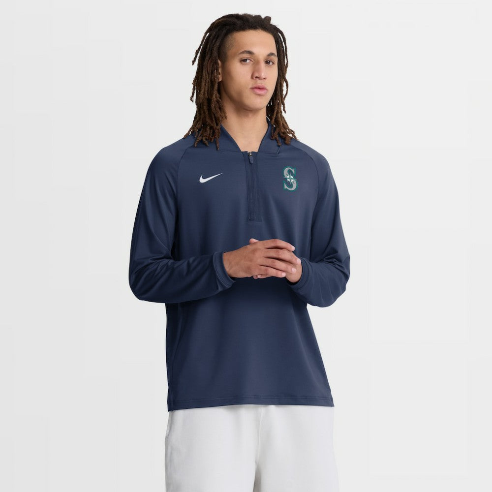 MLB Seattle Mariners Nike Authentic Collection Dri-FIT Raglan Half-Zip Pullover