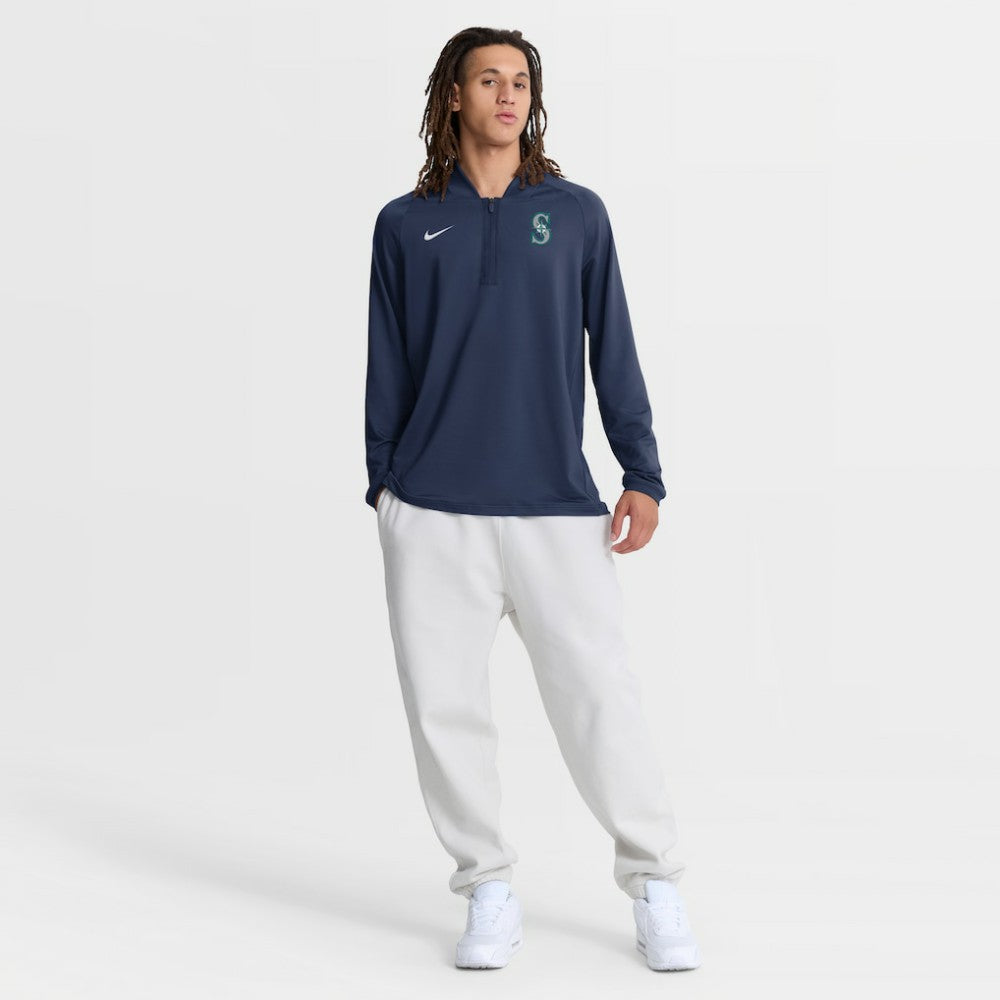 MLB Seattle Mariners Nike Authentic Collection Dri-FIT Raglan Half-Zip Pullover