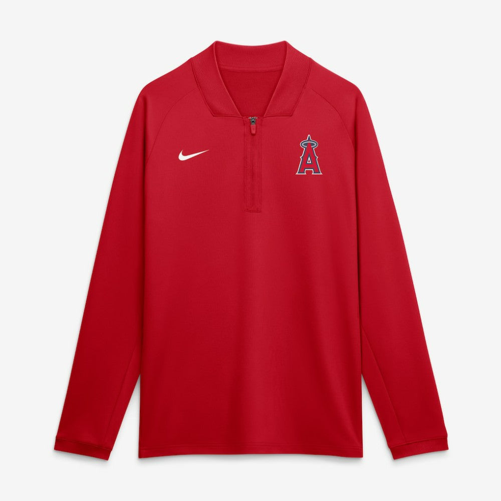 MLB Los Angeles Angels Nike Authentic Collection Dri-FIT Raglan Half-Zip Pullover