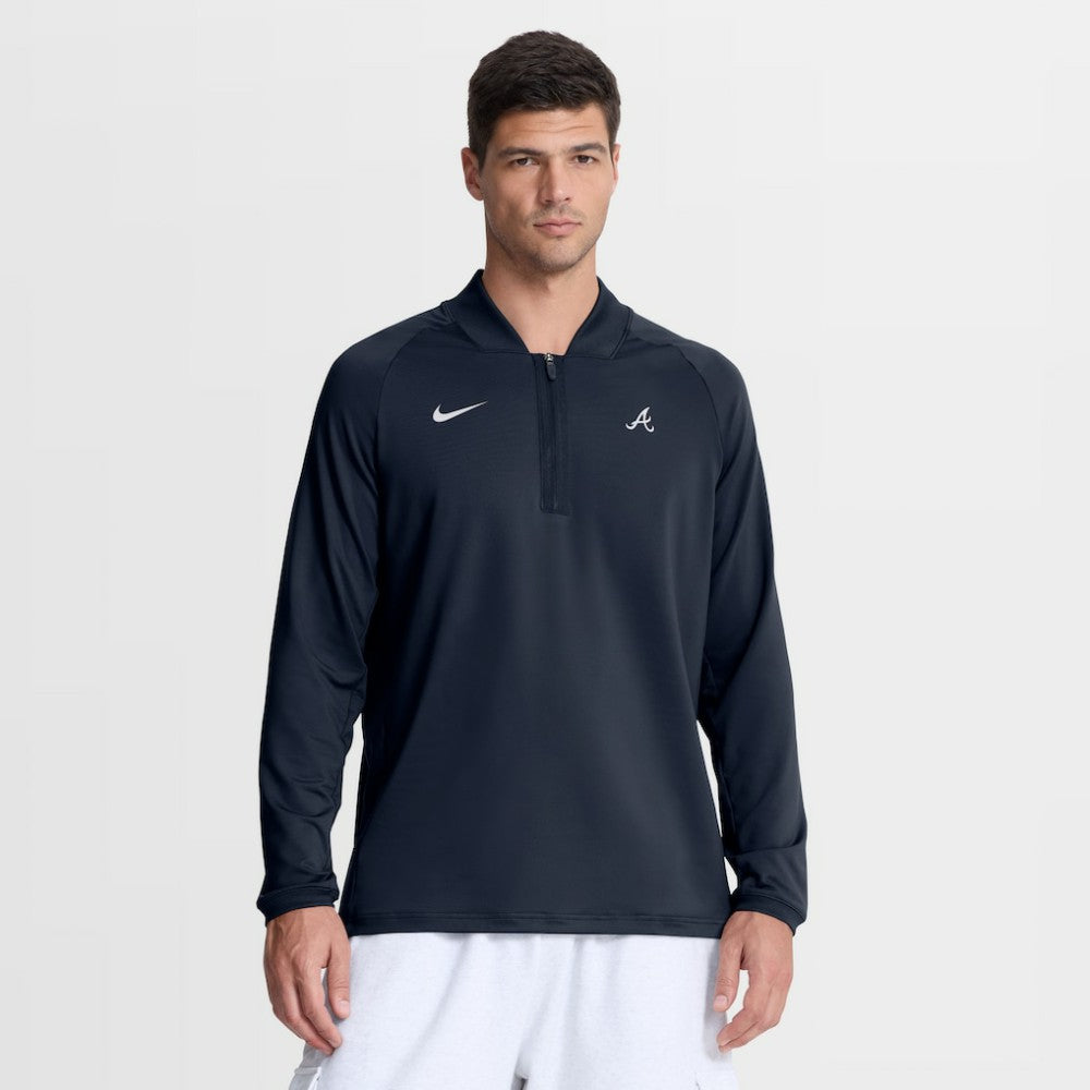 MLB Atlanta Braves Nike Authentic Collection Dri-FIT Raglan Half-Zip Pullover