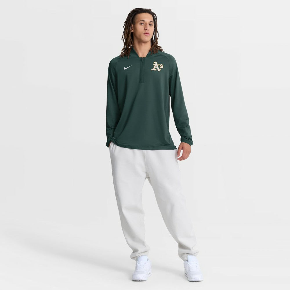MLB Athletics Nike Authentic Collection Dri-FIT Raglan Half-Zip Pullover