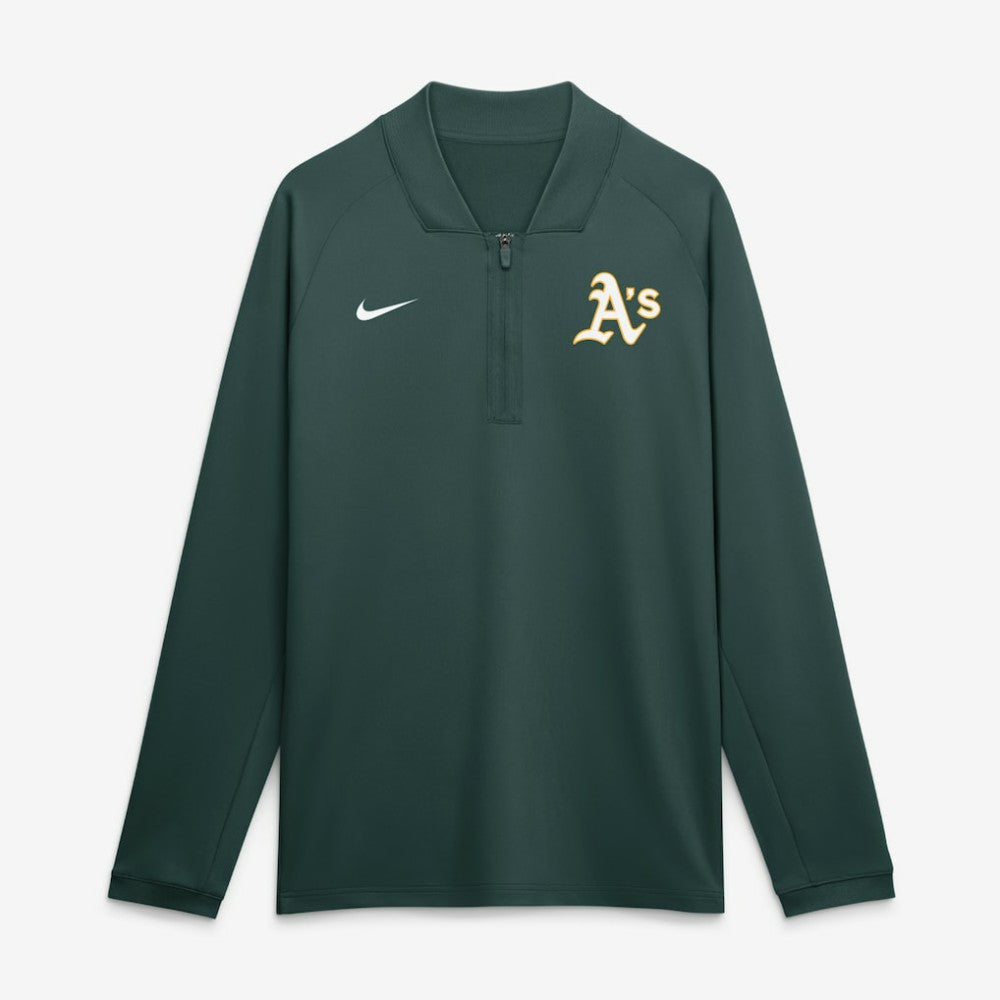 MLB Athletics Nike Authentic Collection Dri-FIT Raglan Half-Zip Pullover