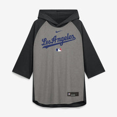 MLB Los Angeles Dodgers Nike Authentic Collection Flux Dri-FIT Raglan 3/4-Sleeve Hooded T-Shirt