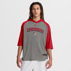 MLB Cincinnati Reds Nike Authentic Collection Flux Dri-FIT Raglan 3/4-Sleeve Hooded T-Shirt