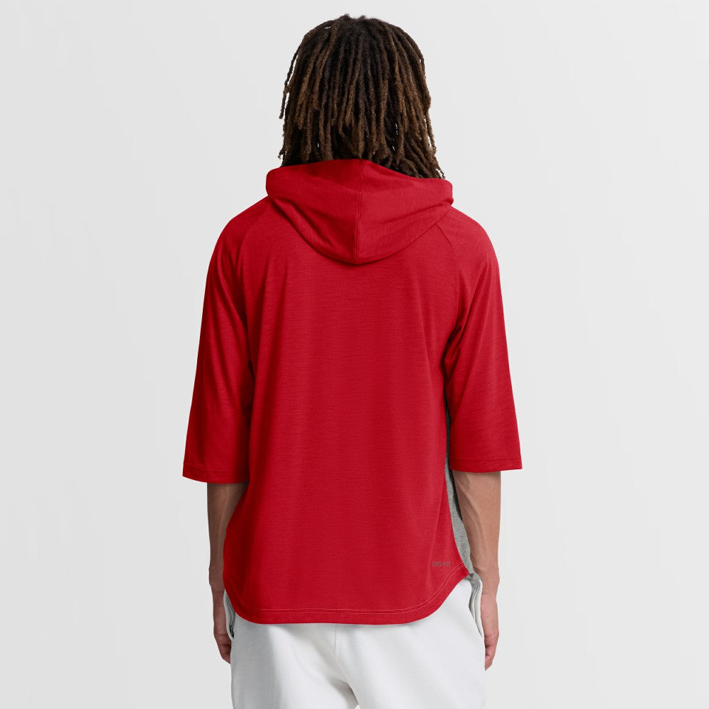 MLB Cincinnati Reds Nike Authentic Collection Flux Dri-FIT Raglan 3/4-Sleeve Hooded T-Shirt