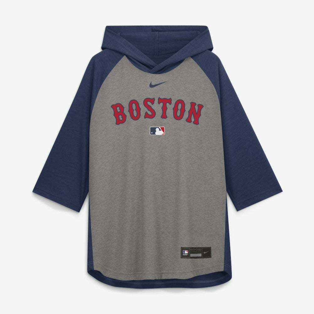 MLB Boston Red Sox Nike Authentic Collection Flux Dri-FIT Raglan 3/4-Sleeve Hooded T-Shirt