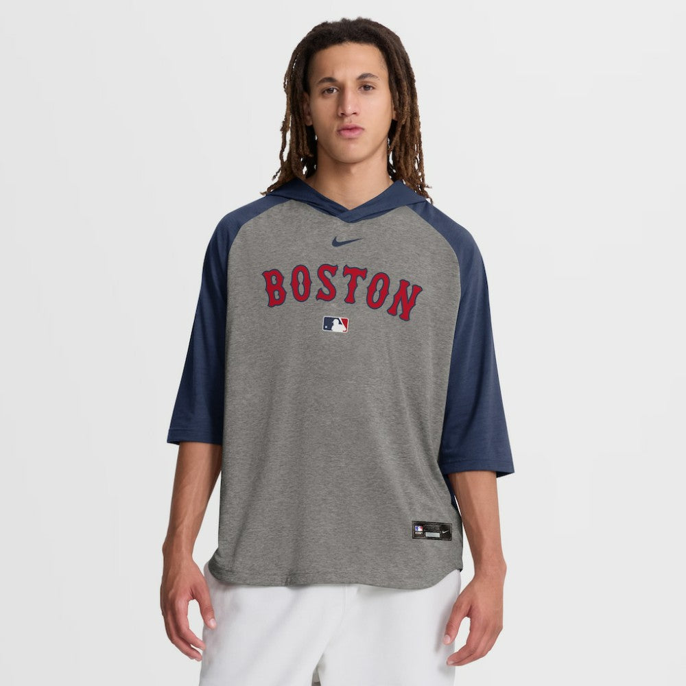MLB Boston Red Sox Nike Authentic Collection Flux Dri-FIT Raglan 3/4-Sleeve Hooded T-Shirt