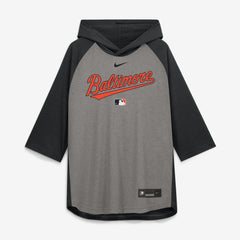 MLB Baltimore Orioles Nike Authentic Collection Flux Dri-FIT Raglan 3/4-Sleeve Hooded T-Shirt