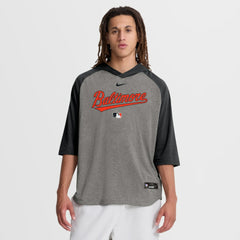 MLB Baltimore Orioles Nike Authentic Collection Flux Dri-FIT Raglan 3/4-Sleeve Hooded T-Shirt