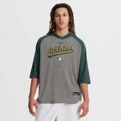 MLB Athletics Nike Authentic Collection Flux Dri-FIT Raglan 3/4-Sleeve Hooded T-Shirt