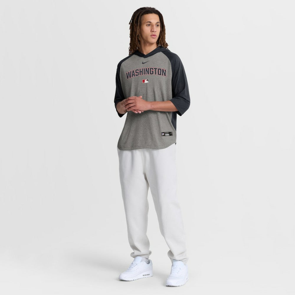 MLB Washington Nationals Nike Authentic Collection Flux Dri-FIT Raglan 3/4-Sleeve Hooded T-Shirt