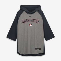 MLB Washington Nationals Nike Authentic Collection Flux Dri-FIT Raglan 3/4-Sleeve Hooded T-Shirt