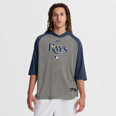 MLB Tampa Bay Rays Nike Authentic Collection Flux Dri-FIT Raglan 3/4-Sleeve Hooded T-Shirt