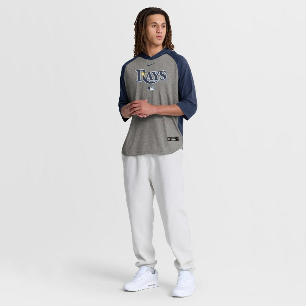 MLB Tampa Bay Rays Nike Authentic Collection Flux Dri-FIT Raglan 3/4-Sleeve Hooded T-Shirt
