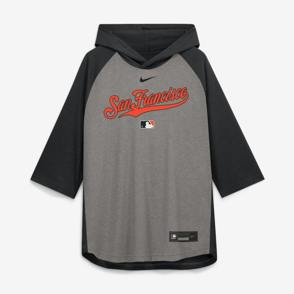 MLB San Francisco Giants Nike Authentic Collection Flux Dri-FIT Raglan 3/4-Sleeve Hooded T-Shirt